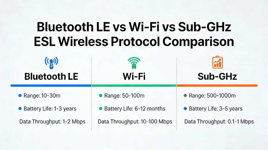 Bluetooth έναντι Wi-Fi vs Sub-GHz Ηλεκτρονική ετικέτα ραφιού